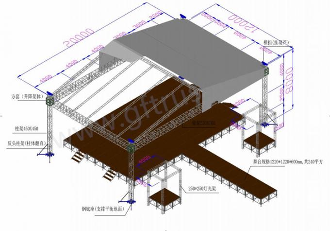 アルミニウム段階のトラス屋根システム コンサートの屋外のトラス システム