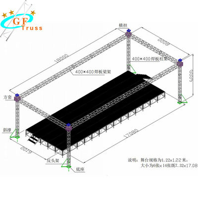 520*760mmの結婚式のための平らなアルミニウム屋根のトラス システム